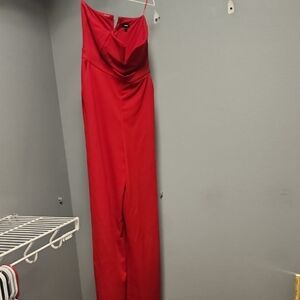 Express Vibrant Red Jumpsuit